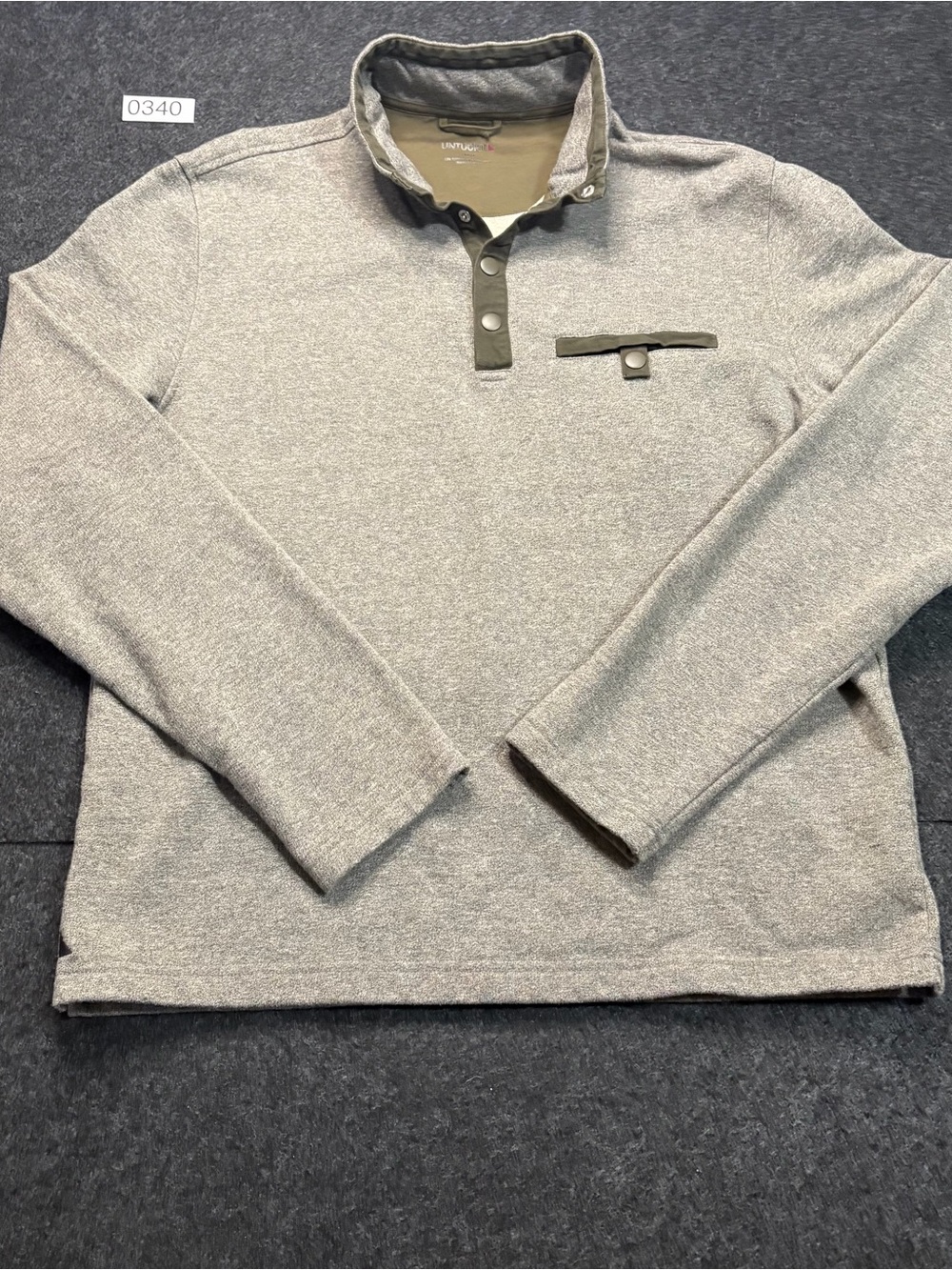 UNTUCKit Gray Long-Sleeve Zip-Up Detail Sweater